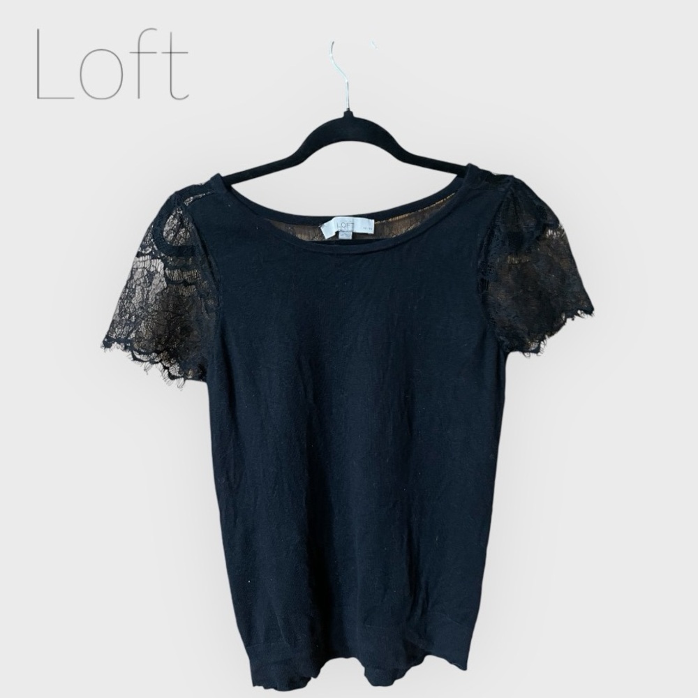 Loft Short Sleeve Lace Shirt